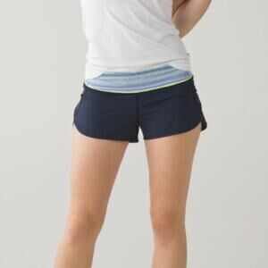 Lululemon Run: Speed Short *4-way Stretch in Inkwell/Space Dye Twist Lullaby Ray